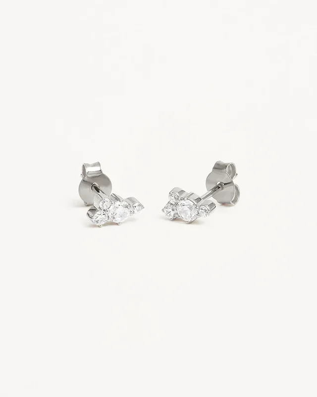 Sterling Silver Mist Stud Earrings