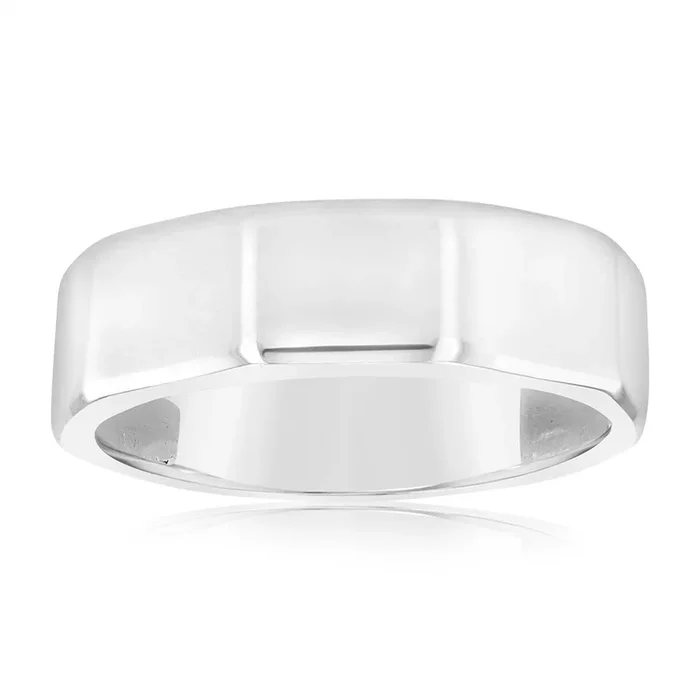Sterling Silver Polished 6mm Geometric Shape Ring