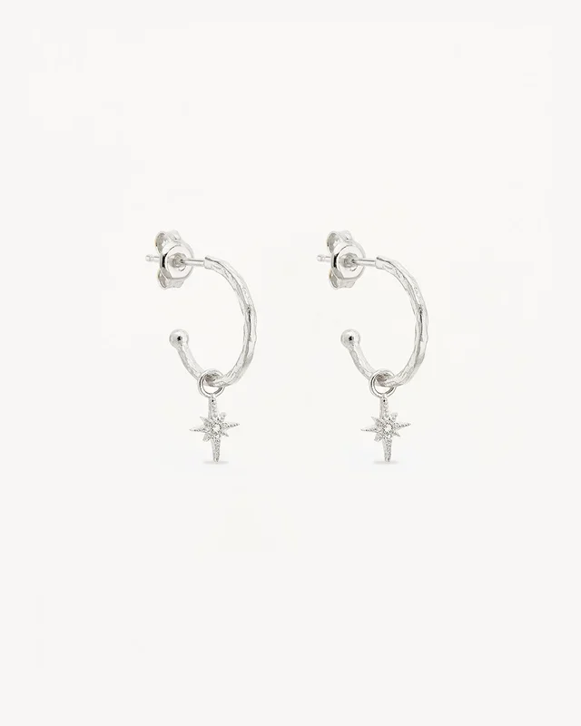 Sterling Silver Starlight Hoops