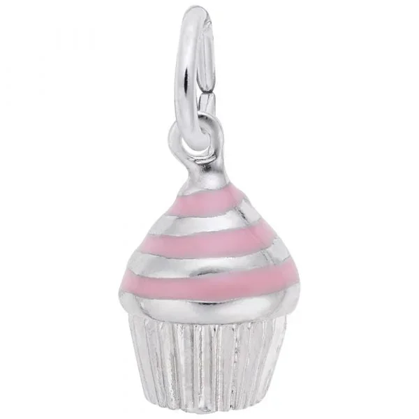 Sterling Silver Swirl Cupcake Charm