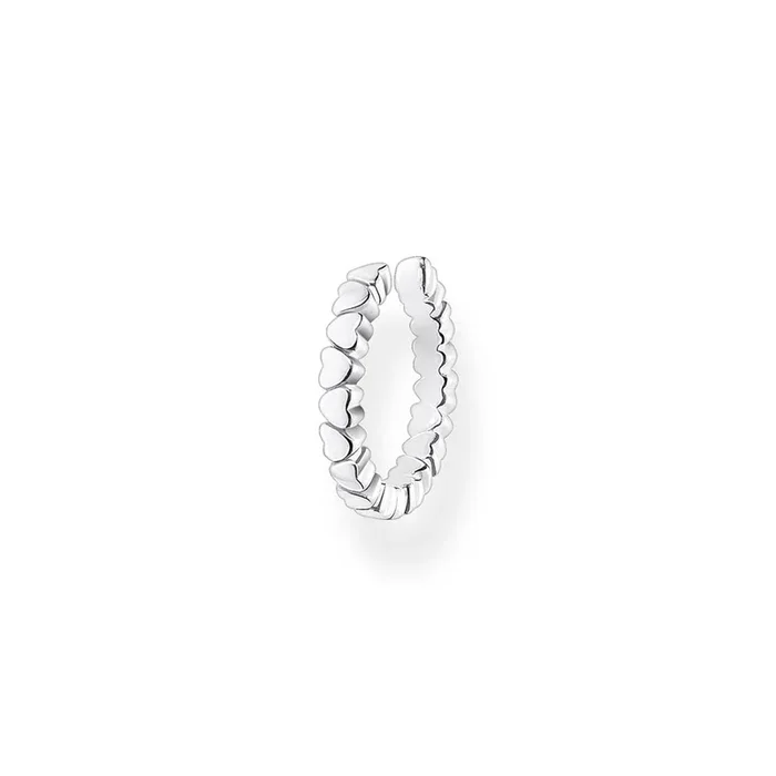 Sterling Silver Thomas Sabo Charm Club Single Hearts Ear Cuff * 1 Earring Only*