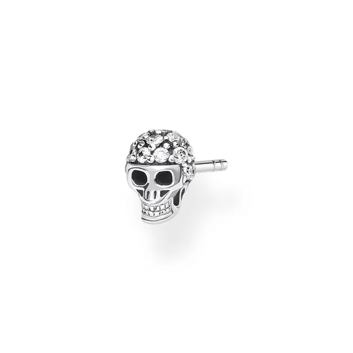 Sterling Silver Thomas Sabo Charm Club Single Skull Stud * 1 Earring Only*
