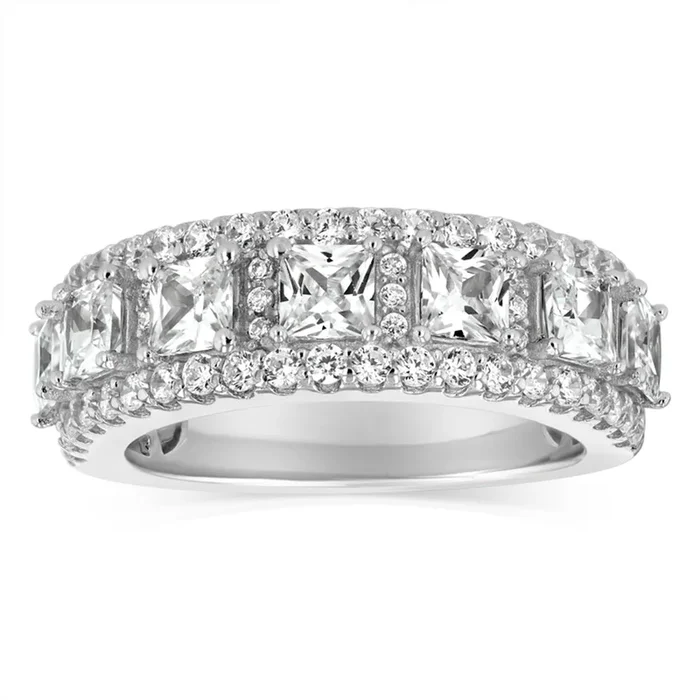 Sterling Silver White Cubic Zirconia Fancy Ring
