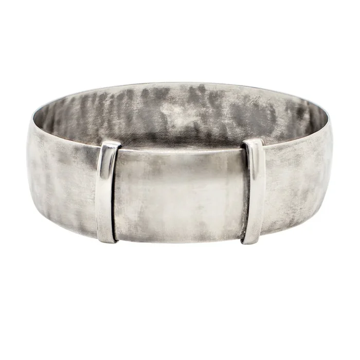 Sterling Slide Bangle in Antiqued Silver – 3/4″ W