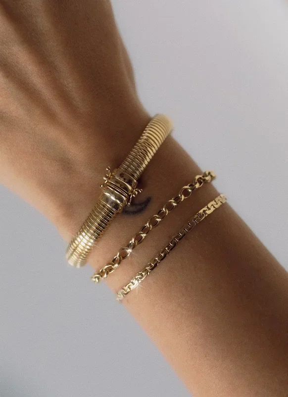 Stevie 3.2mm cardano bracelet 14k gold