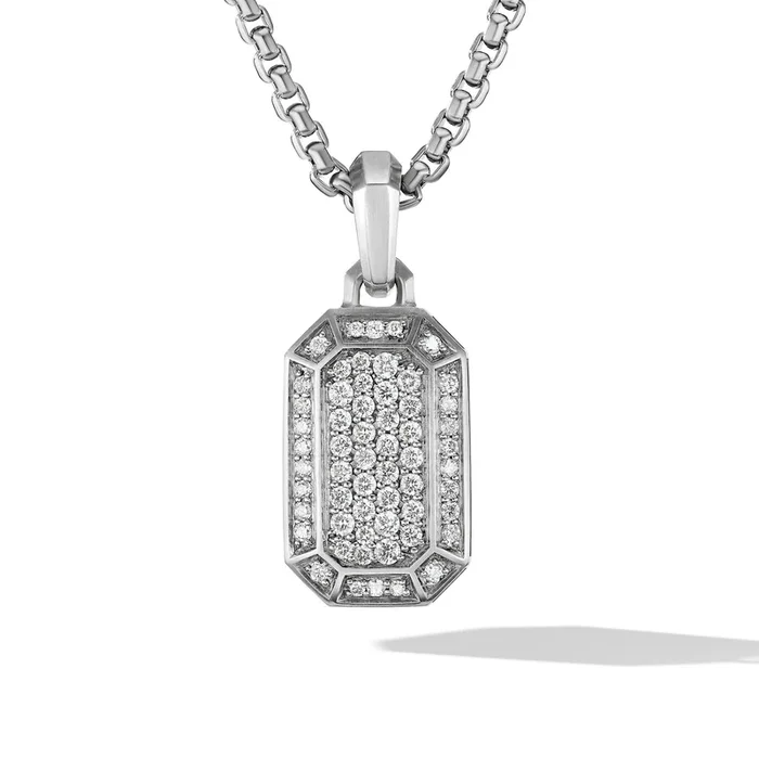 Streamline® Amulet in Sterling Silver with Diamonds, 22mm