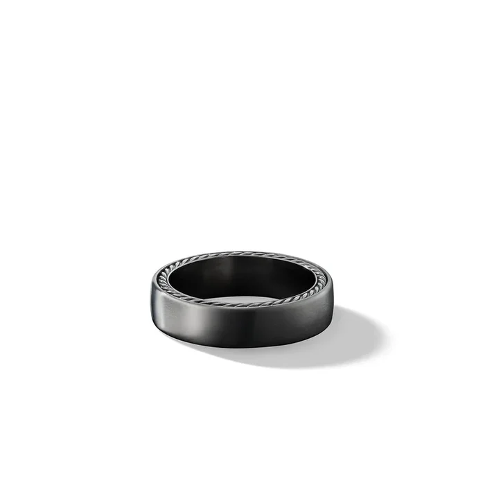 Streamline® Band Ring in Grey Titanium, 6mm