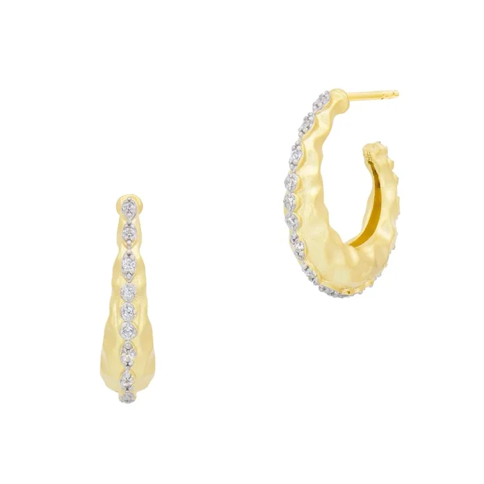 Streets in Bloom Textured Dewdrop Hoop Earrings