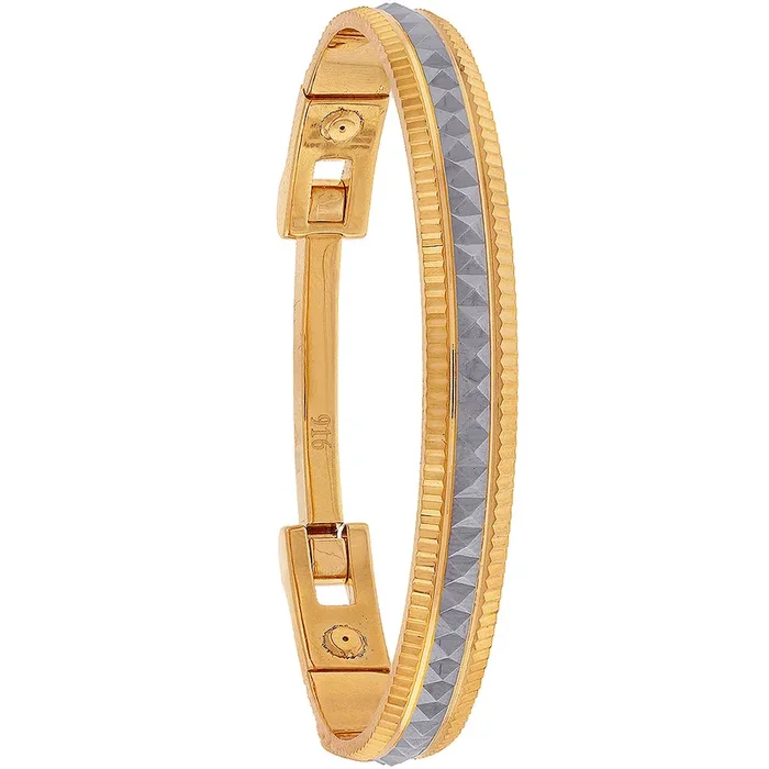 Stunning Two tone Bangle Bracelet in 22K Gold