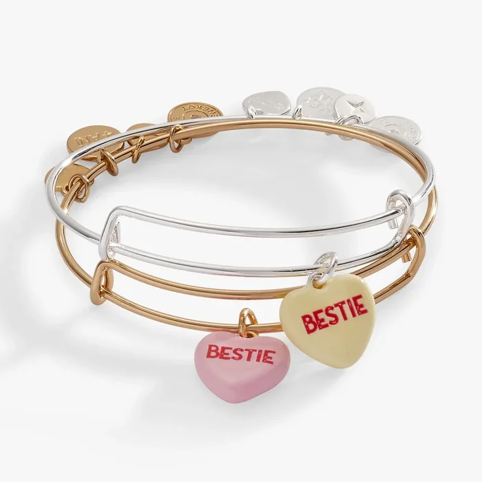 Sweethearts® ‘Bestie’ Charm Bangles Set of 2