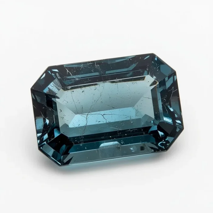Swiss Blue Topaz 1PC Chunky 13×18 MM Emerald Faceted Blue Sparkling Semi Precious Gems