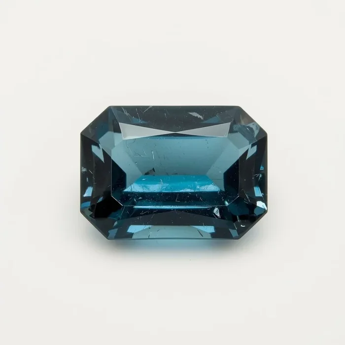 Swiss Blue Topaz 1PC Large 10×12 MM Emerald Faceted Blue Pure Semi Precious Loose Gems