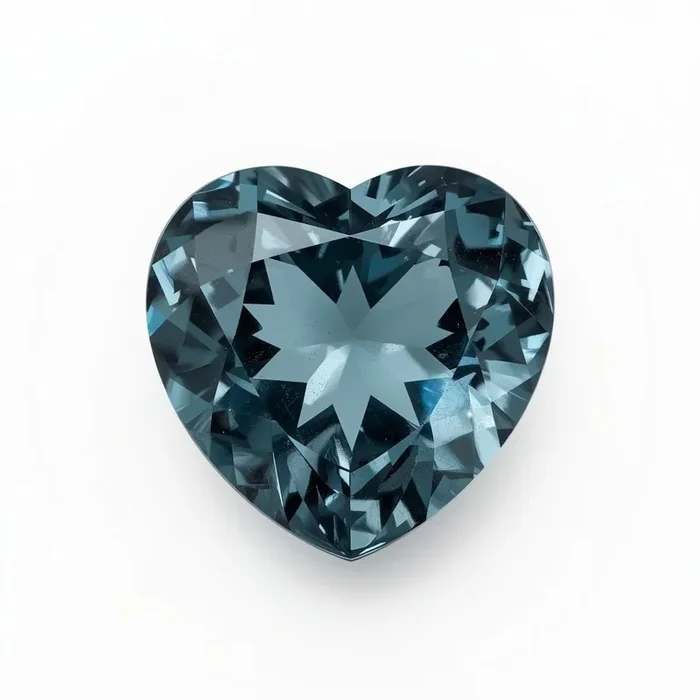 Swiss Blue Topaz 1PC Medium 9×9 MM Heart Faceted Blue Lustrous Semi Precious Gems