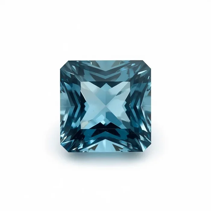 Swiss Blue Topaz 1PC Medium 9×9 MM Square Faceted Blue Lustrous Semi Precious Gems
