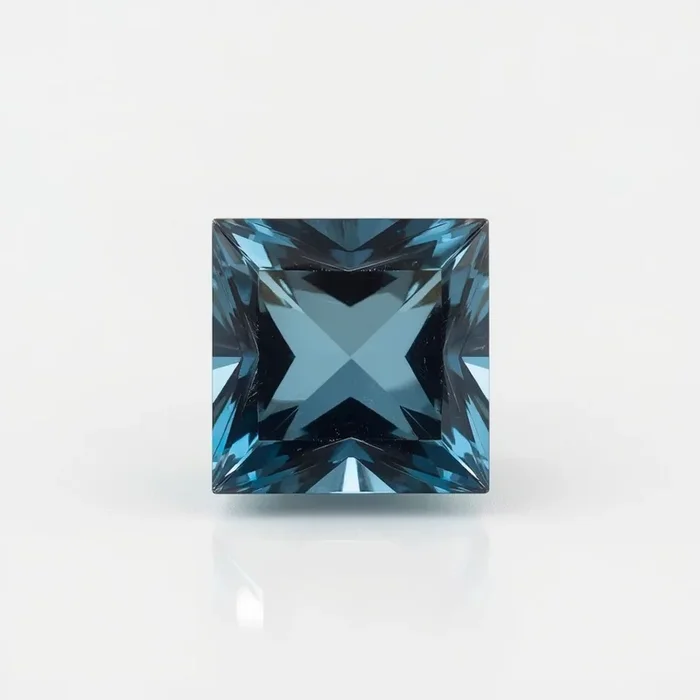 Swiss Blue Topaz 1PC Tiny 5×5 MM Square Faceted Blue Sparkling Semi Precious Gems
