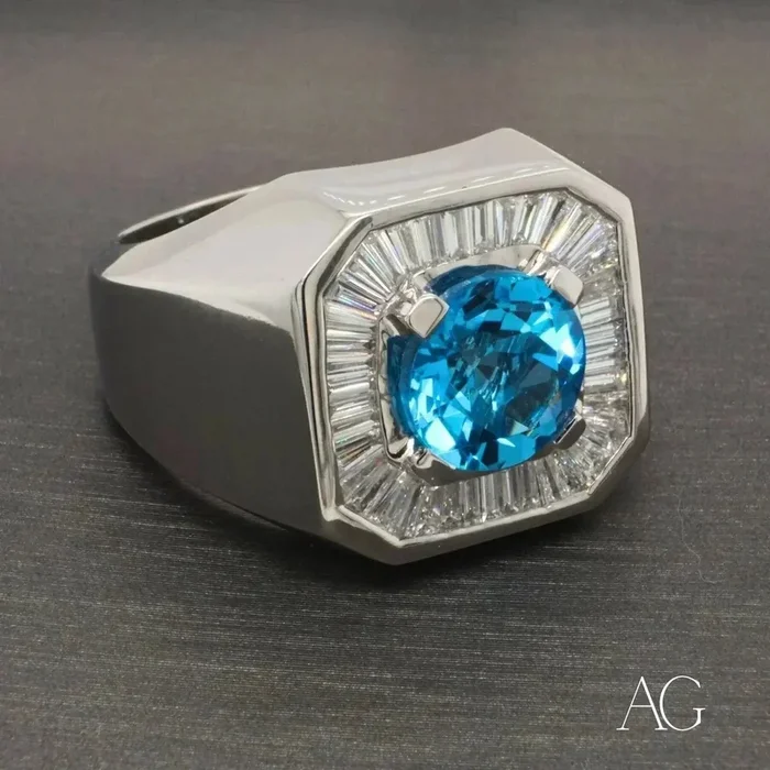 Swiss Blue Topaz Elegance Ring