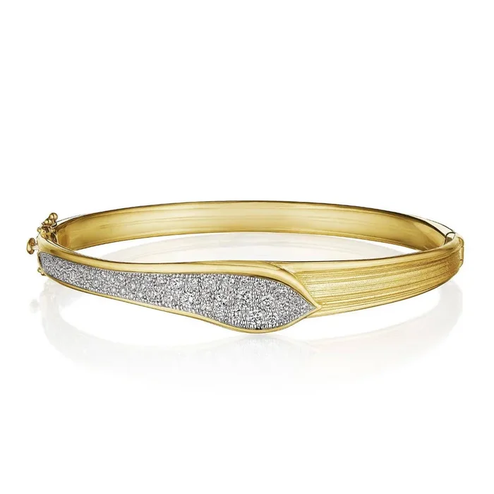 Tacori 18k Gold Dahlia Petal Diamond Pave Bangle