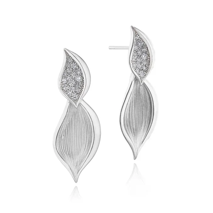 Tacori 18k Gold Dahlia Petal Diamond Pave Drop Earrings