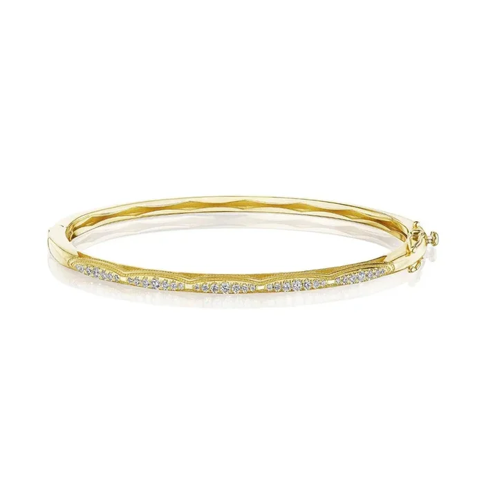 Tacori Crescent Eclipse 18k Single Row Diamond Bangle