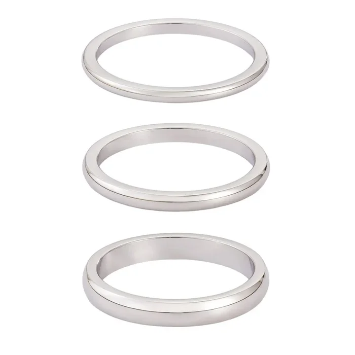 Tarnish Resistant Silver Stacking Band Set