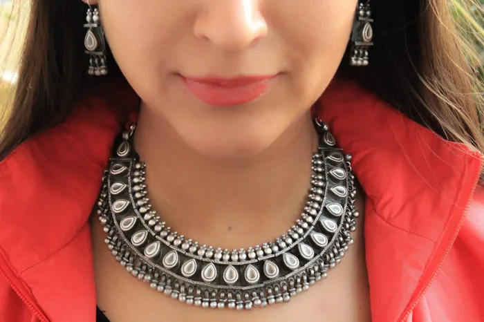 Tattva Oxidised Classic Necklace and Earrings Set