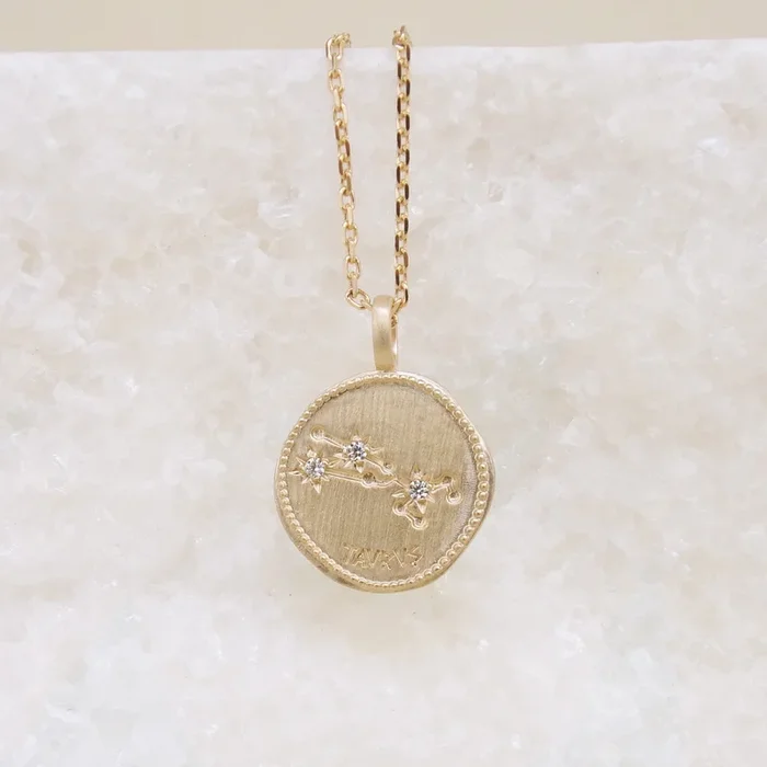 Taurus constellation medal pendant gold-plated
