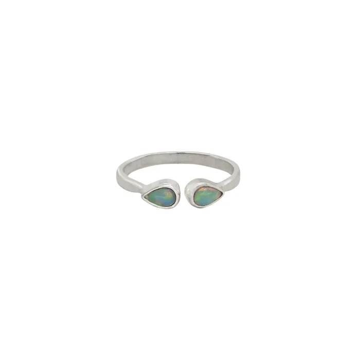 The Eyes Have It Stacker Ring in Opal & Silver