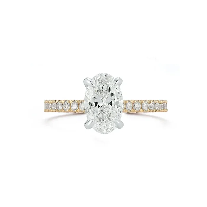 The Oval Pavé Solitaire – 1 Ct