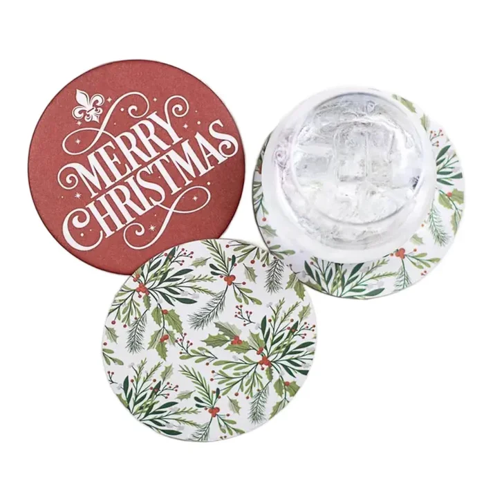 The Royal Standard Holly Jolly Reversible Paper Coasters – Set of 20