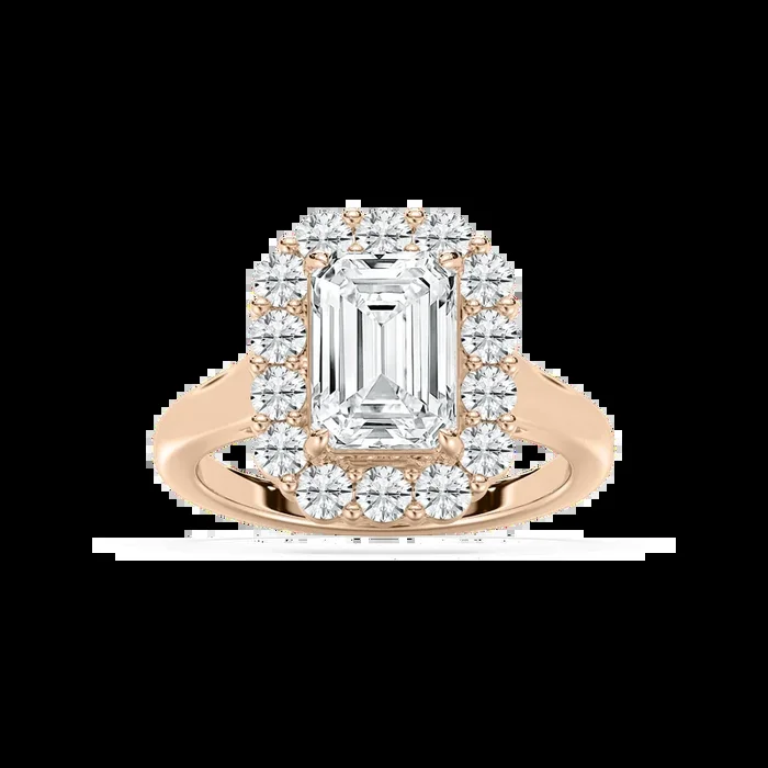 Thea 3 ⁷⁄₈ ctw Emerald Lab Grown Diamond Grand Halo Engagement Ring