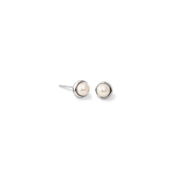 Theresa Stud Earrings White Gold – Pearl