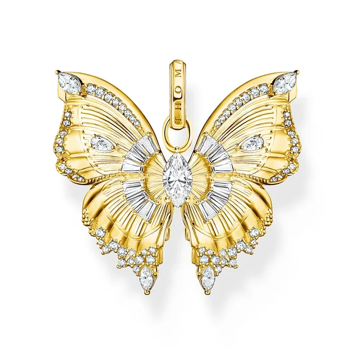 Thomas Sabo Bloom Yellow Gold-Plated Paradise Butterfly CZ Pendant