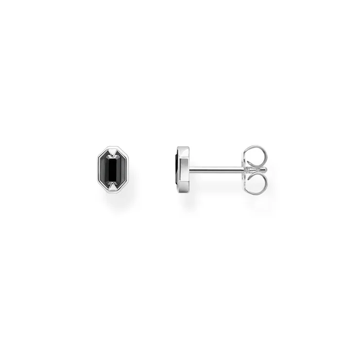 Thomas Sabo Sterling Silver Crocodile Rock Black Cubic Zirconia Earrings