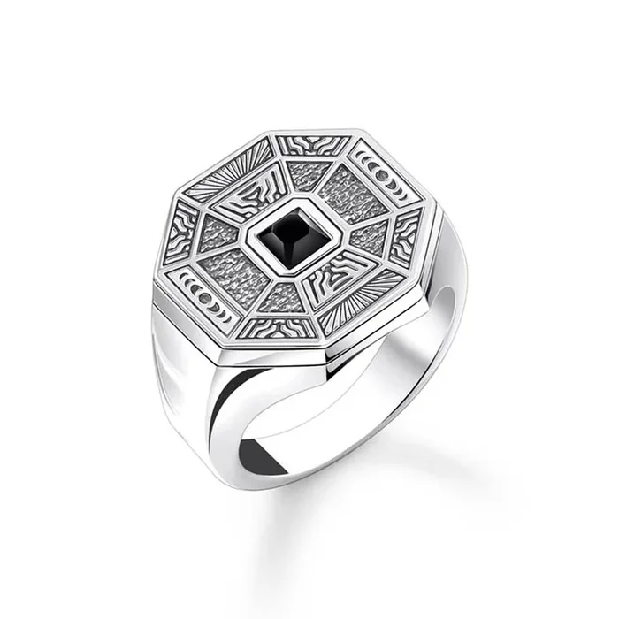 Thomas Sabo Sterling Silver Rebel Cliff Octagon Signet Ring