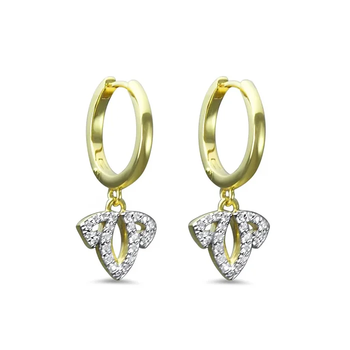 Tiara Pavé Charm Hoop Earring – 18K Gold Vermeil + CZ Blanc