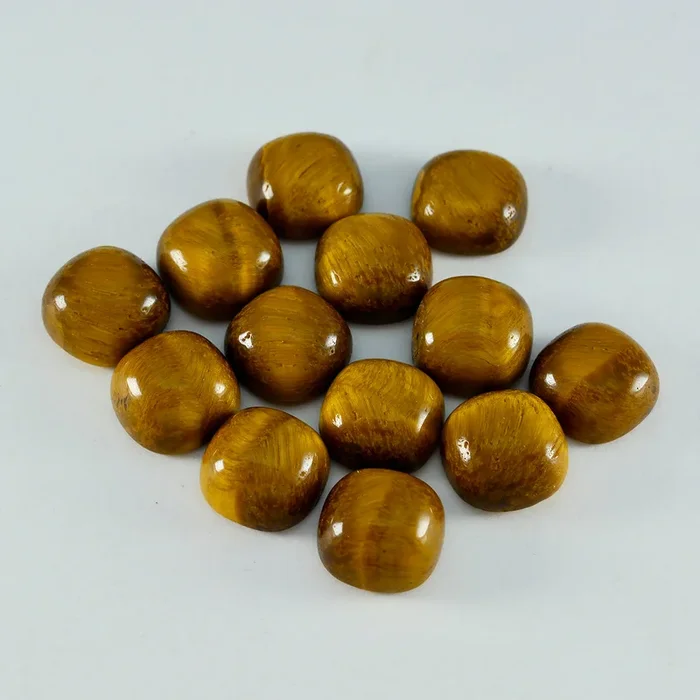 Tiger Eye 10PC Tiny 4×4 MM Cushion Cabochon Brown Sparkling semi Precious Gems