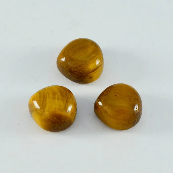 Tiger Eye 1PC Large 10×10 MM Heart Cabochon Brown Polished semi Precious Loose Gems