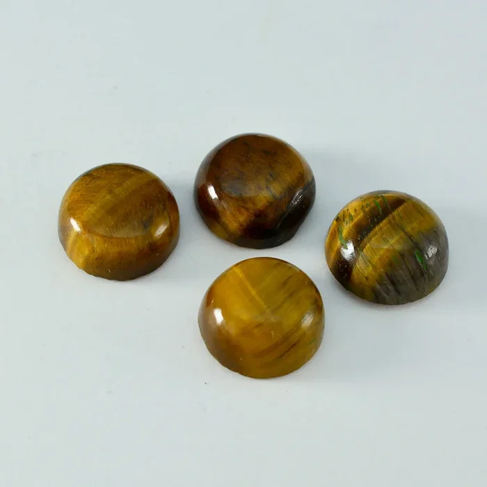 Tiger Eye 1PC Large 10×10 MM Round Cabochon Brown Sparkling semi Precious Gems
