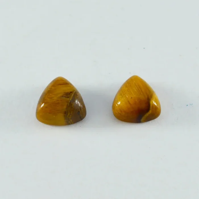 Tiger Eye 1PC Medium 9×9 MM Triangle Cabochon Brown Shine semi Precious Loose Gems