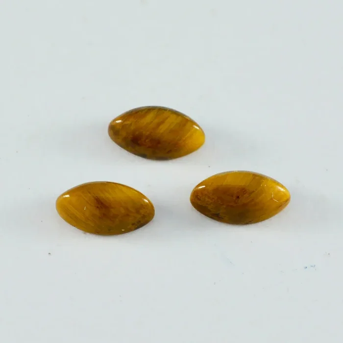 Tiger Eye 1PC Small 5×10 MM Marquise Cabochon Brown Pure semi Precious Loose Gemstones