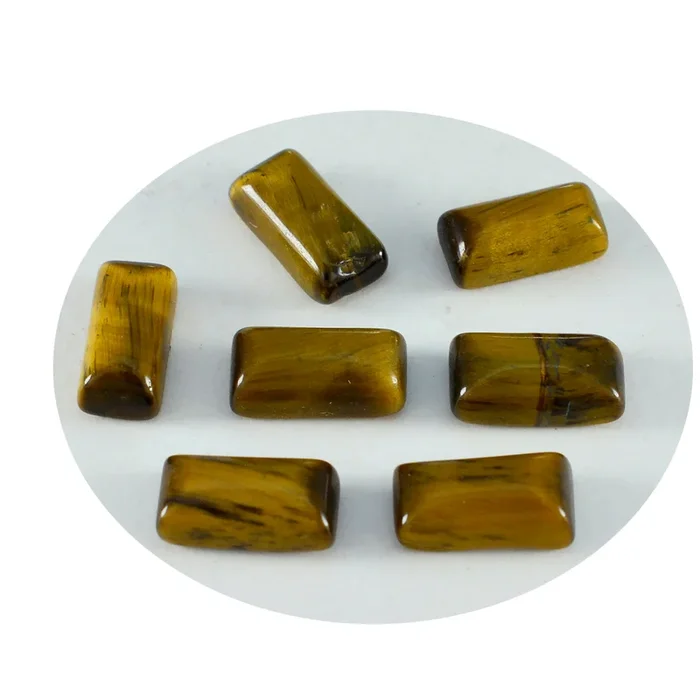 Tiger Eye 1PC Small 6×12 MM Baguette Cabochon Brown Natural semi Precious Semi Precious Gemstone