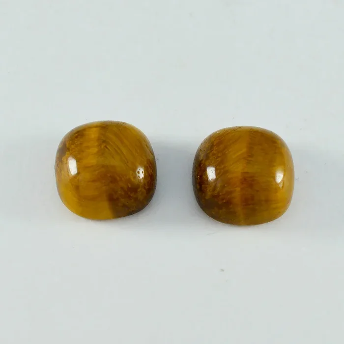 Tiger Eye 1PC Small 7×7 MM Cushion Cabochon Brown Luster semi Precious Loose Gemstones