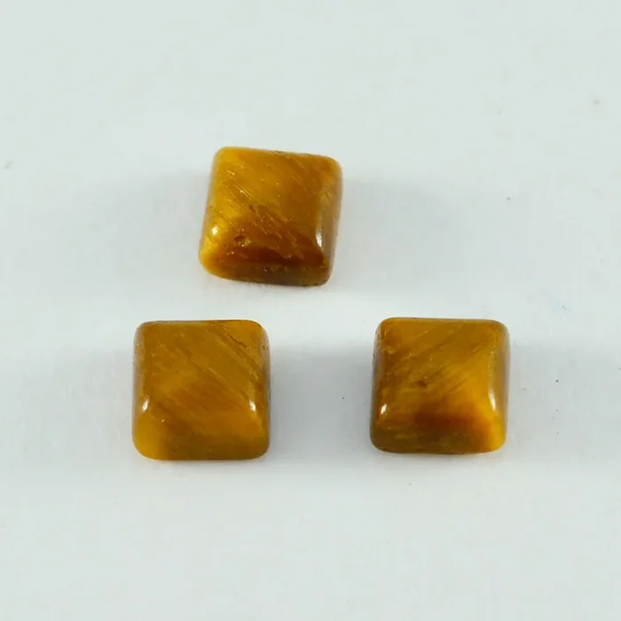 Tiger Eye 1PC Small 7×7 MM Square Cabochon Brown Natural semi Precious Loose Gemstone