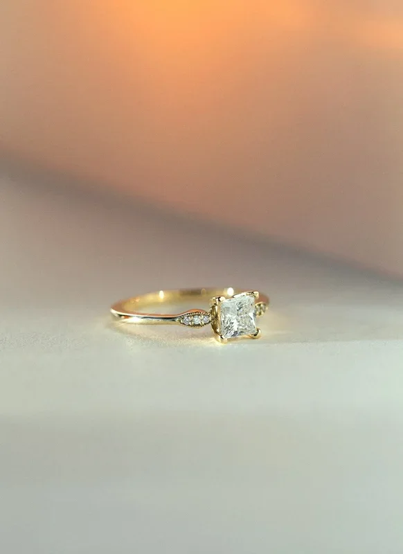 Timmy princess cut diamond 0.75ct ring 14k gold