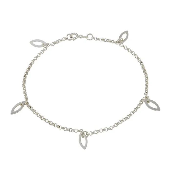 Tobillera colgante con dije de ojo múltiple en plata de ley 925 pulida – ANK00025