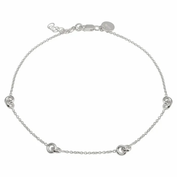 Tobilleras con nudo de plata de ley 925 rodiada – DIA00005RH