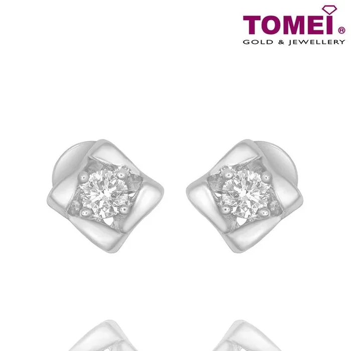 TOMEI “Lucky in My Life” Diamond Earrings, White Gold 375