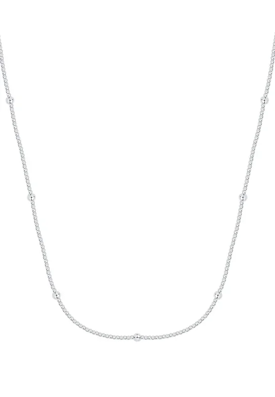 TOMEI Bead Necklace, White Gold 585