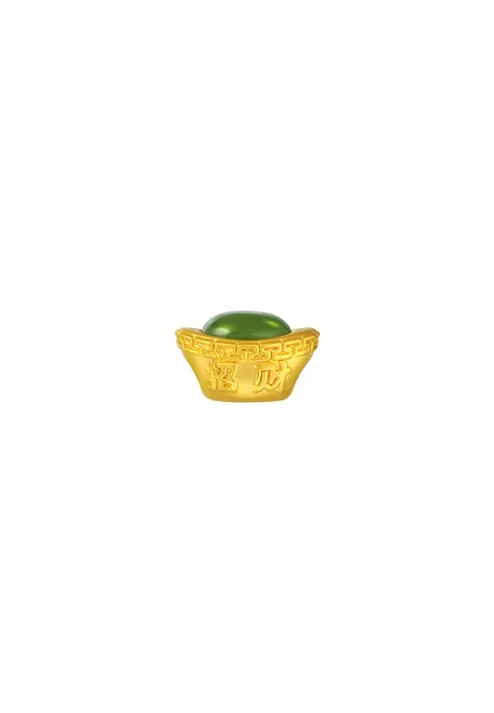 TOMEI Chomel Collection Nephrite Ingot Charm, Yellow Gold 999