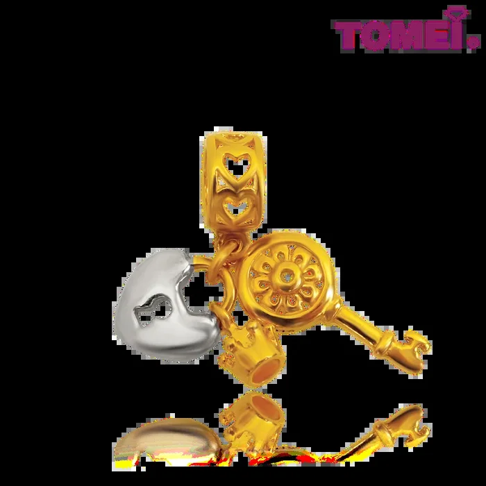 TOMEI Chomel Collection Unlock Your Heart Charm | Colors of Memories | Yellow Gold 916